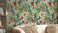 Colorful flower wallpaper adding a burst of nature to any room

