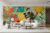 woman surrounded by tropical plants

