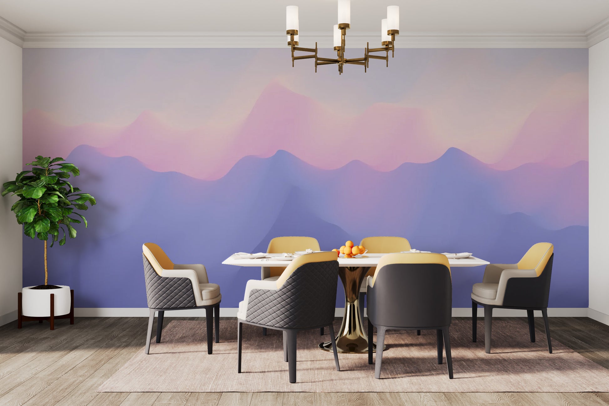 Trendy Pink and Purple Ombre Wall Mural
