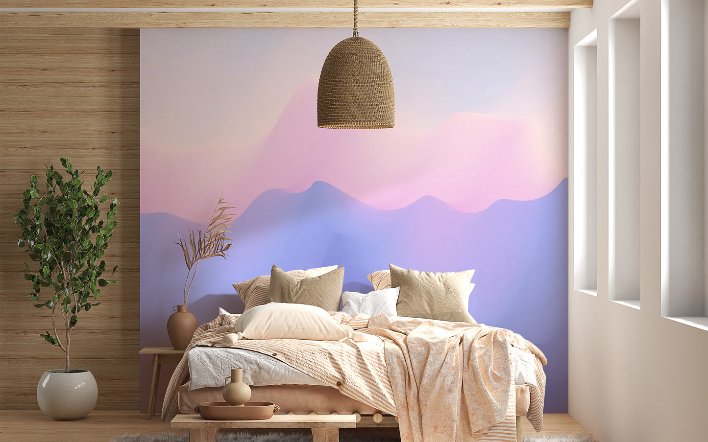 Pink & Purple Ombre Wallpaper Mural - Giffywalls