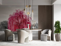 Vibrant Pink Willow Wall Mural