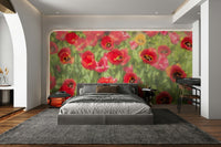 a photograph of tulips in a field

