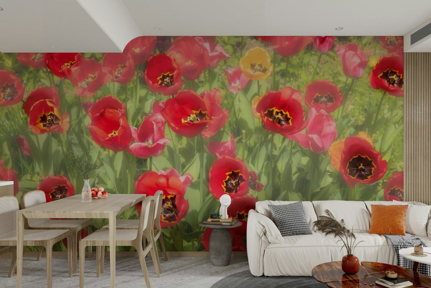 high-quality photograph of red tulips

