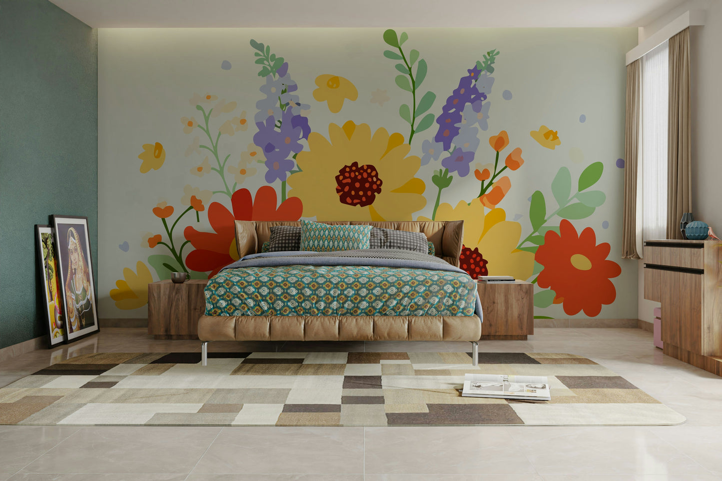 A high-quality print of a tranquil garden.

