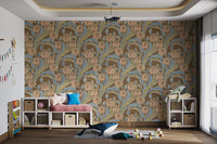 Victorian Cottage Garden wallpaper with intricate floral details.
