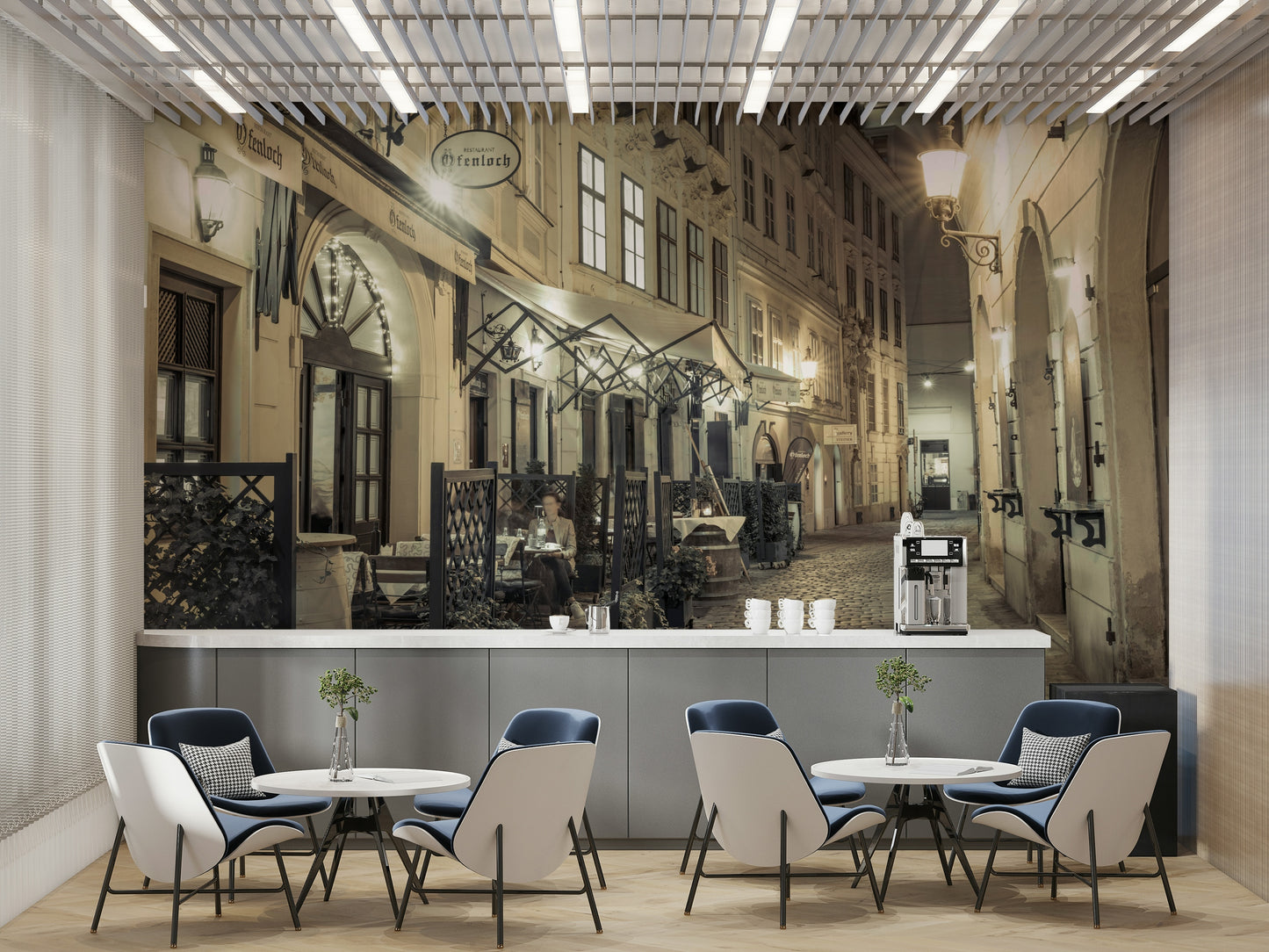 A seamless pattern for a living room or study.

