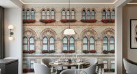European historic windows artwork styled as Vienna wall mural