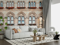 Classic Vienna building exterior featured in facade wall mural