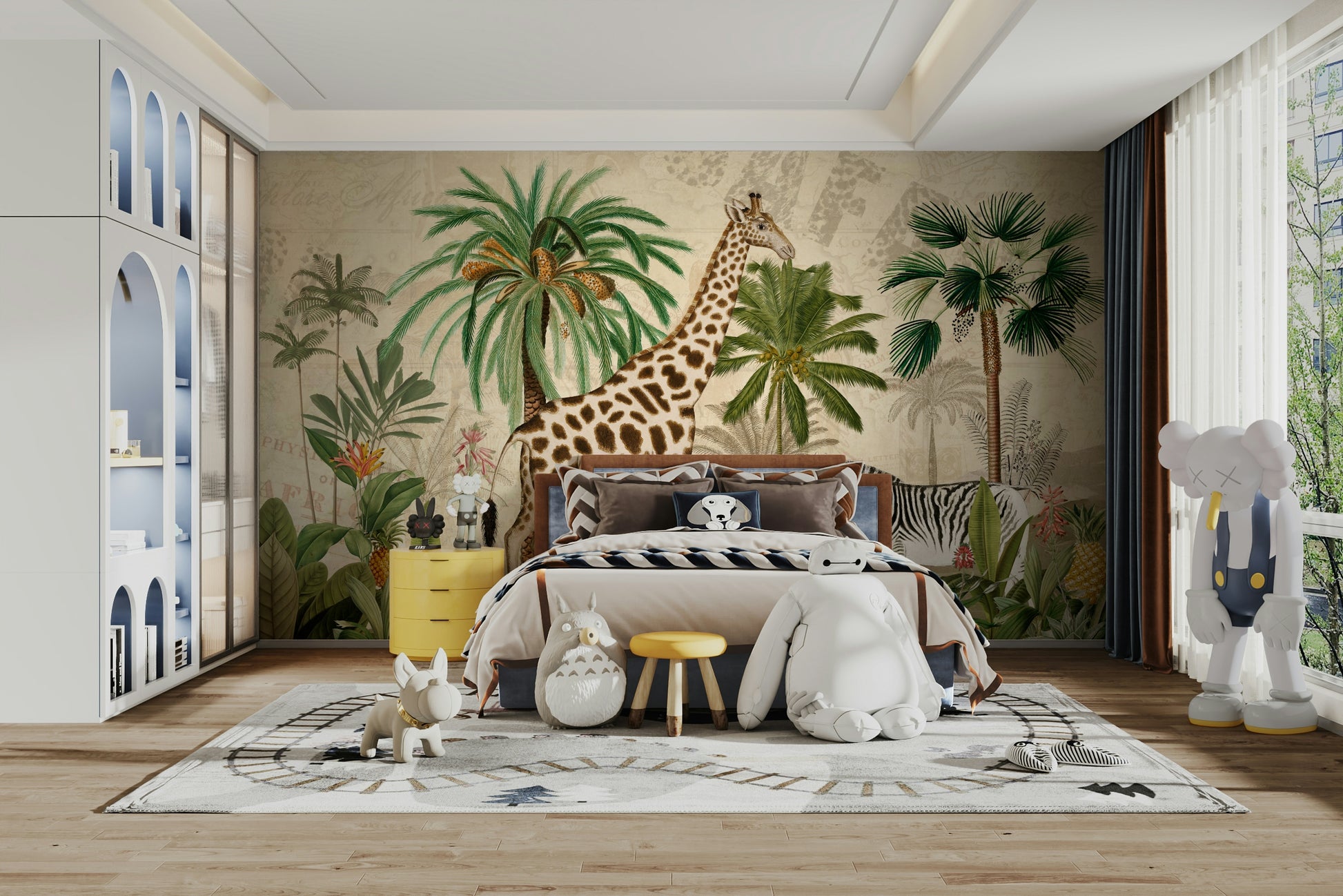 Vintage African Oasis mural wallpaper

