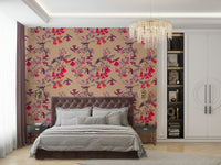 A classic aviary theme wallpaper for walls.

