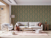 Classical floral wallpaper for a cozy apartment living area.
