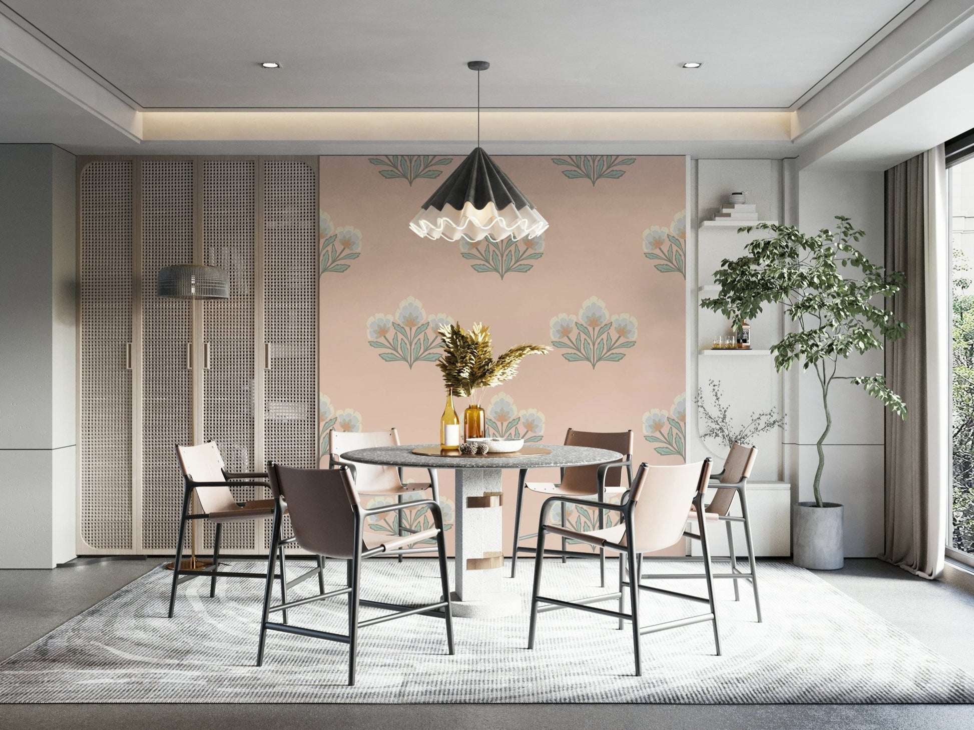 Classic Vintage Bloom Repeat sophisticated entryway wallpaper.