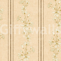 Traditional bloom and stripe design wallpaper


