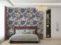 Vintage Bloom mural for a living room.


