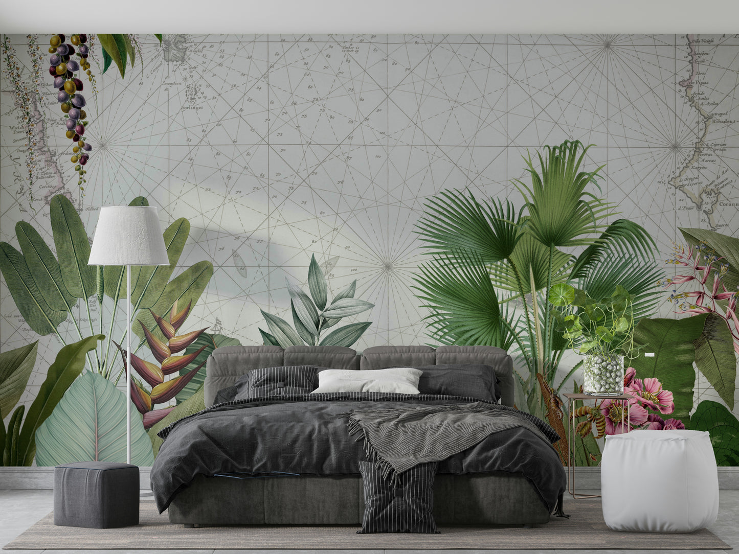 Vintage Botanical Voyage wall mural bringing nature inside.

