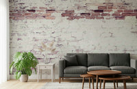 Wall mural featuring worn, layered bricks for vintage urban or industrial-inspired interiors.