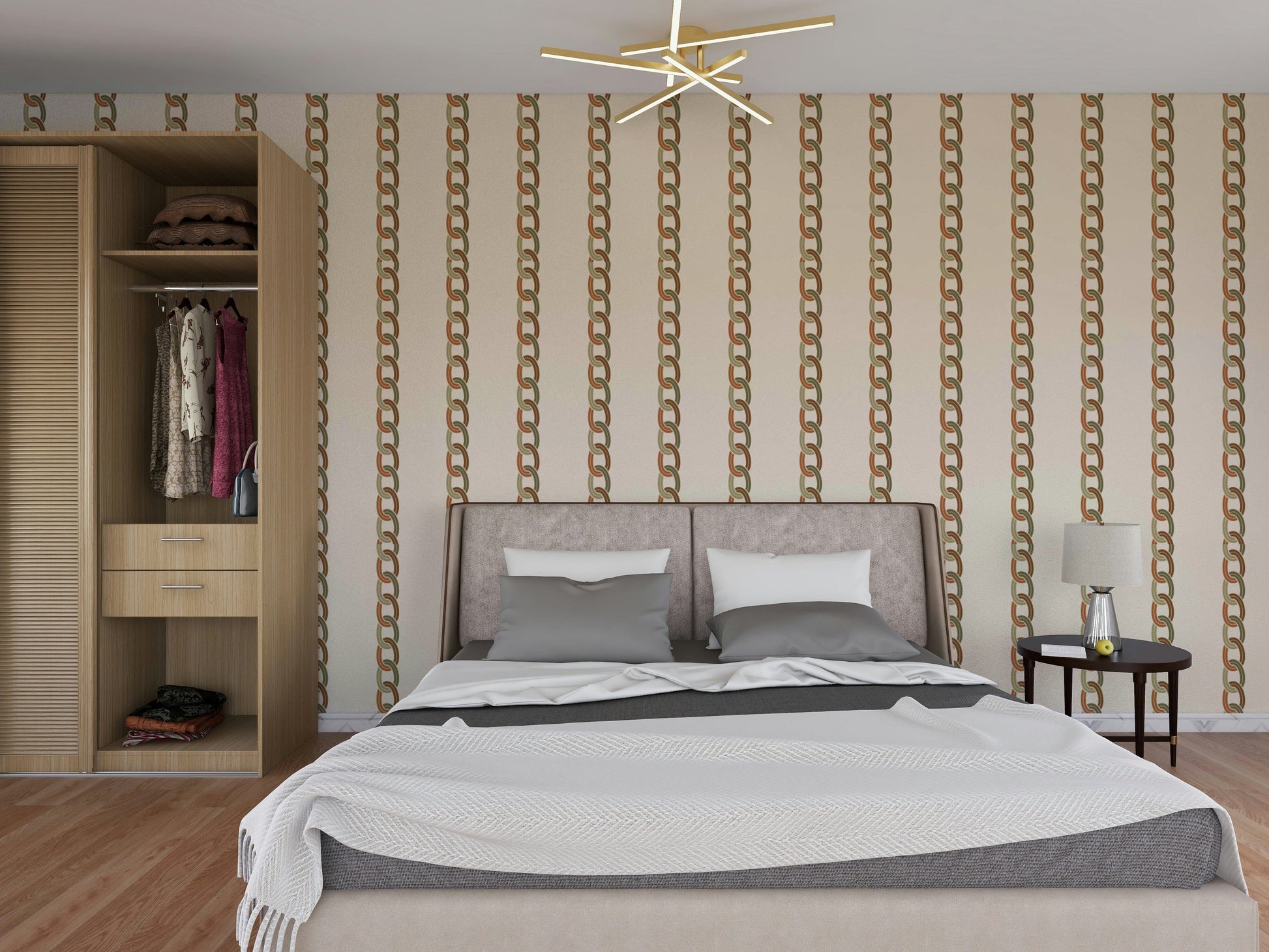 The colors are gentle and warm, with a neutral, beige and gray palette.

