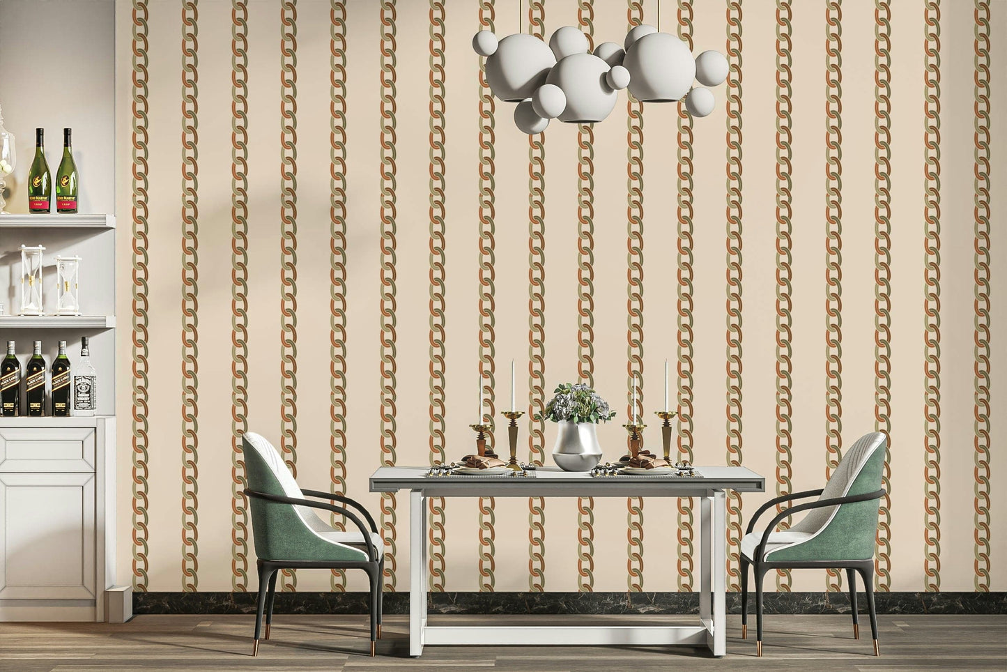 A peaceful wallpaper with a modern, geometric design.

