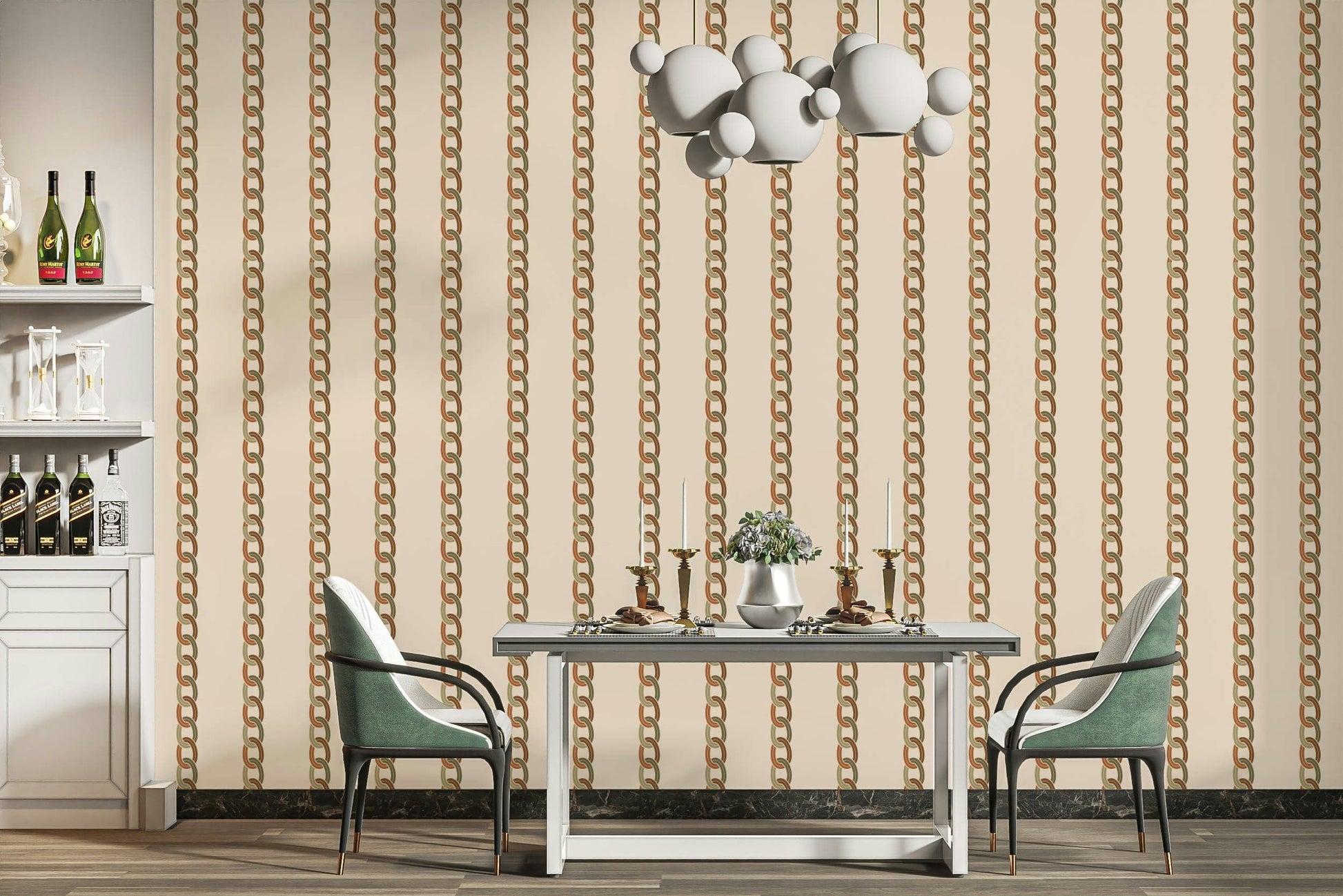 A peaceful wallpaper with a modern, geometric design.

