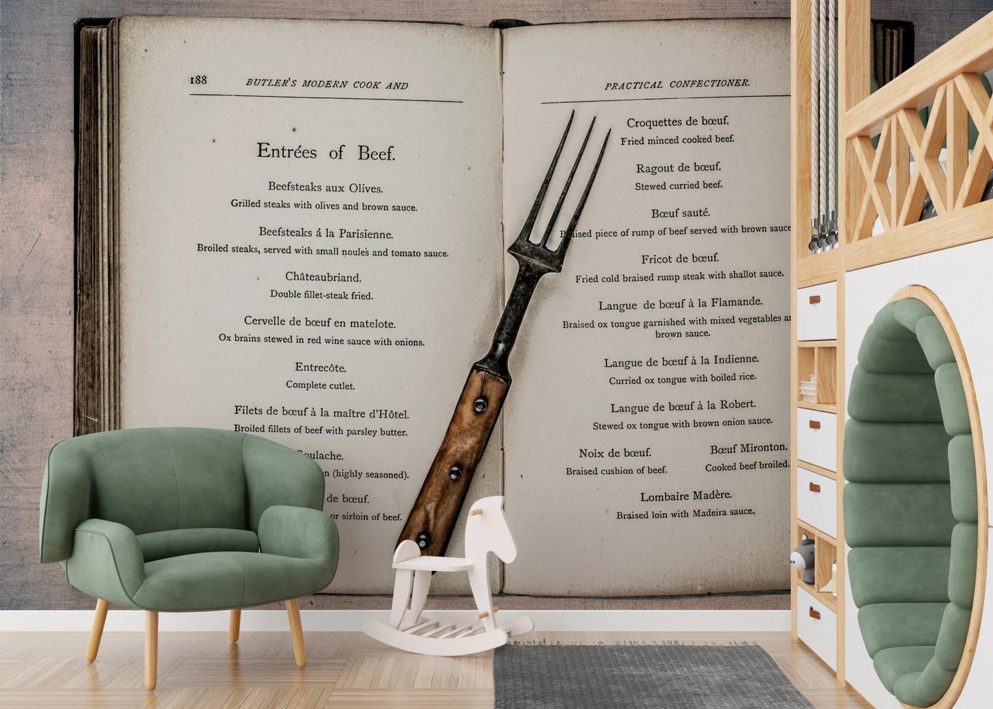 Vintage Cookbook Wall Mural