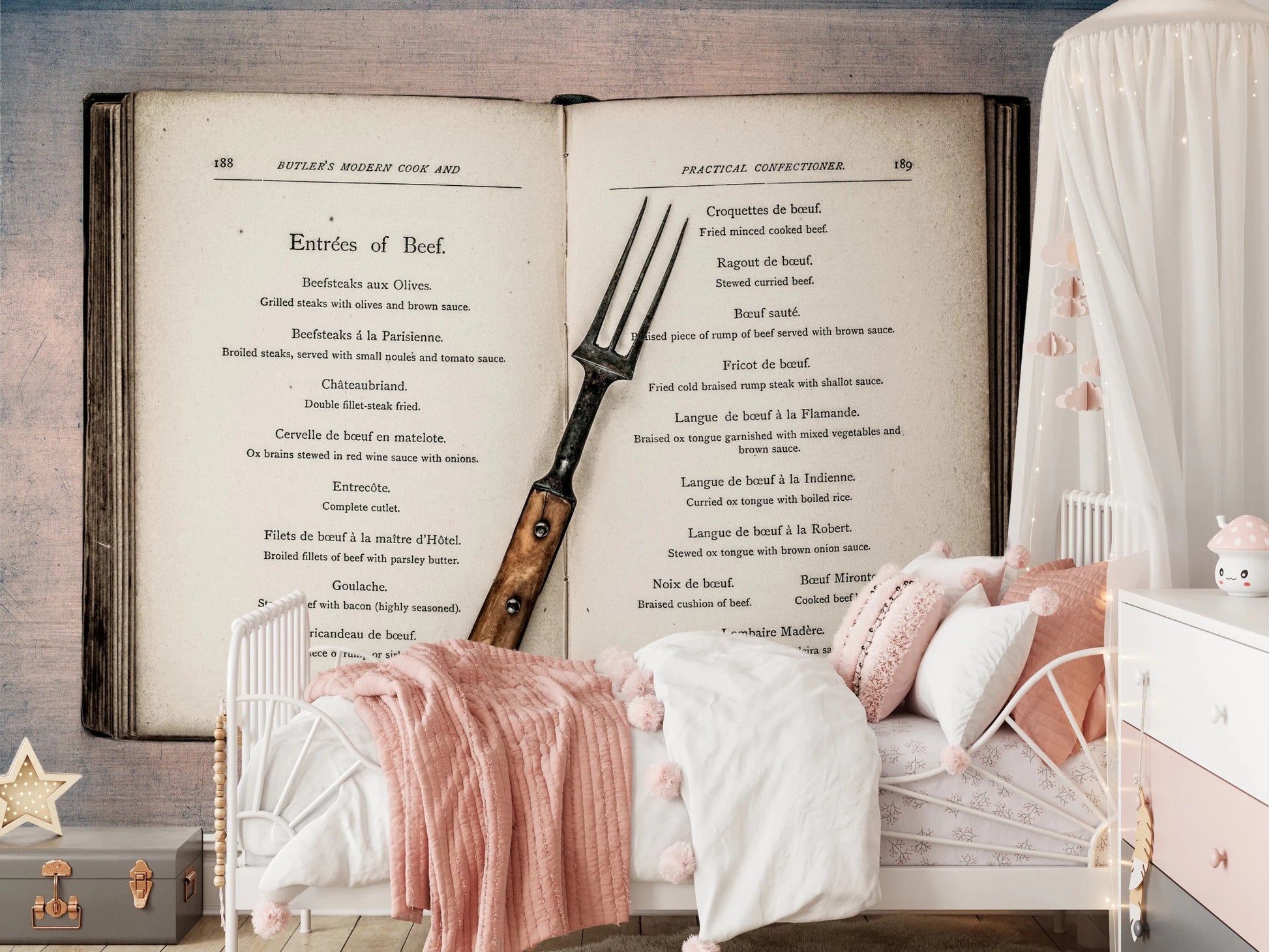 Vintage Cookbook Wall Mural