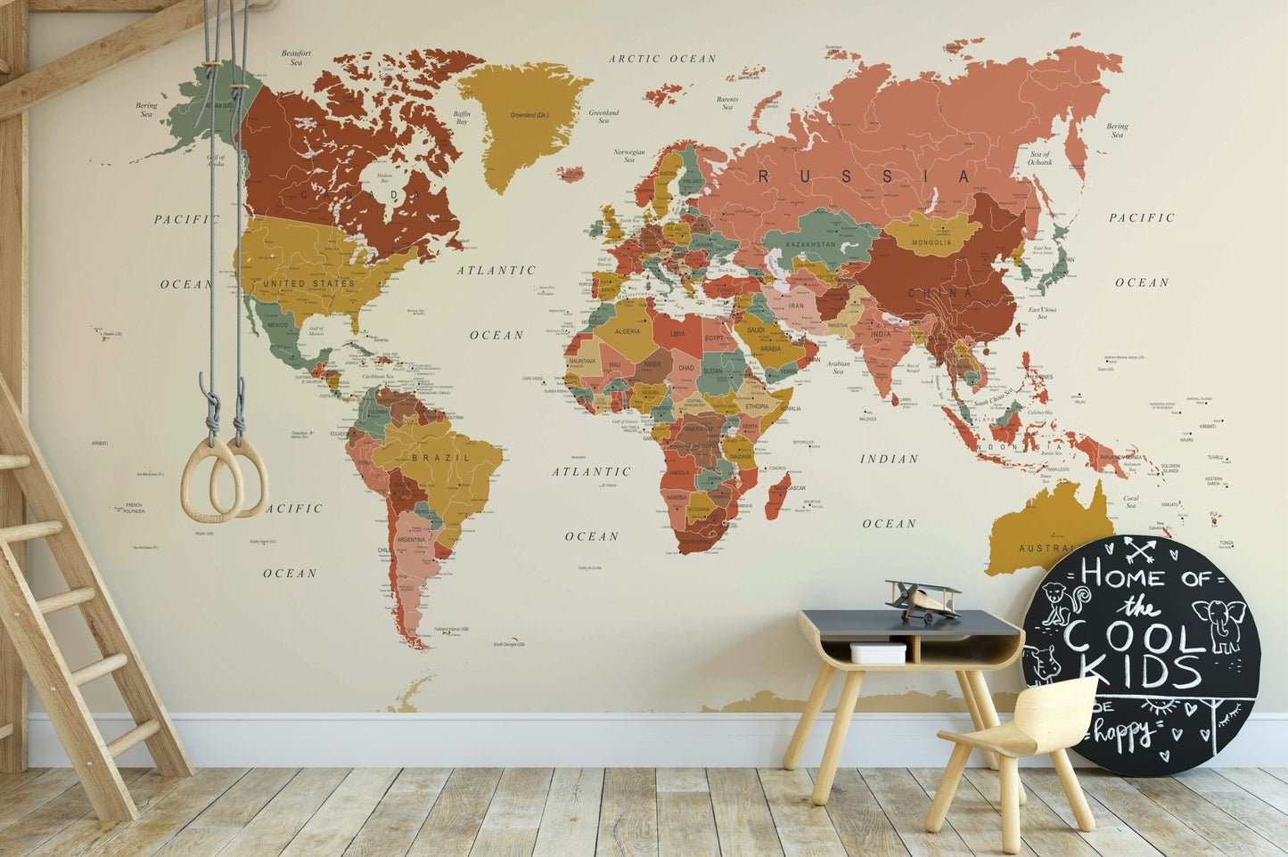 Classic map design with muted colors
