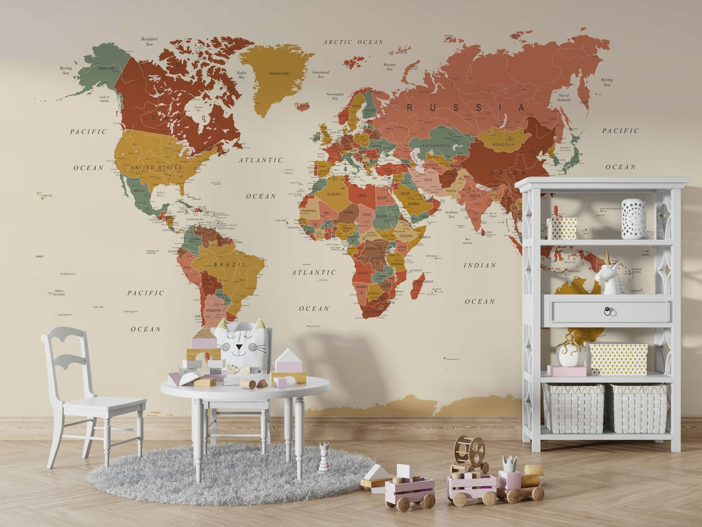 Global style wallpaper in vintage colors

