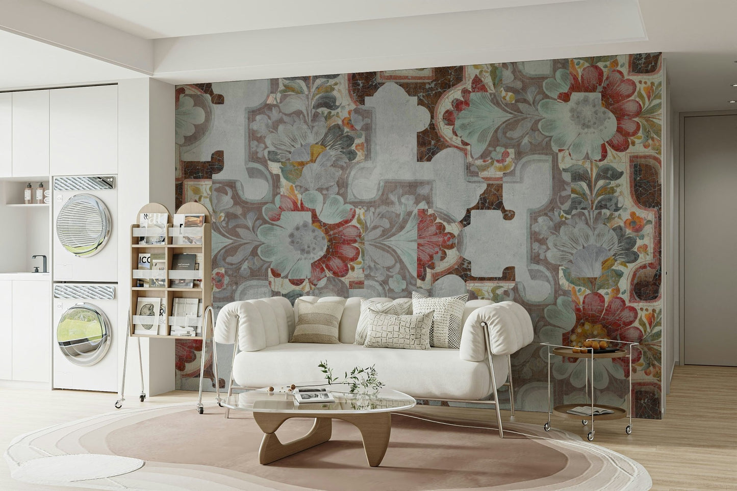 Dynamic and flowing leaf and flower shapes.

