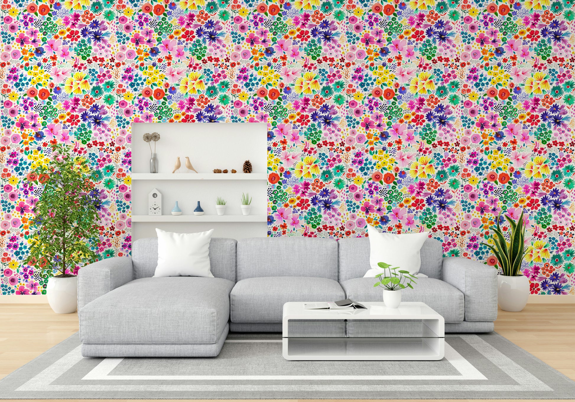 Small flower print on retro vintage background

