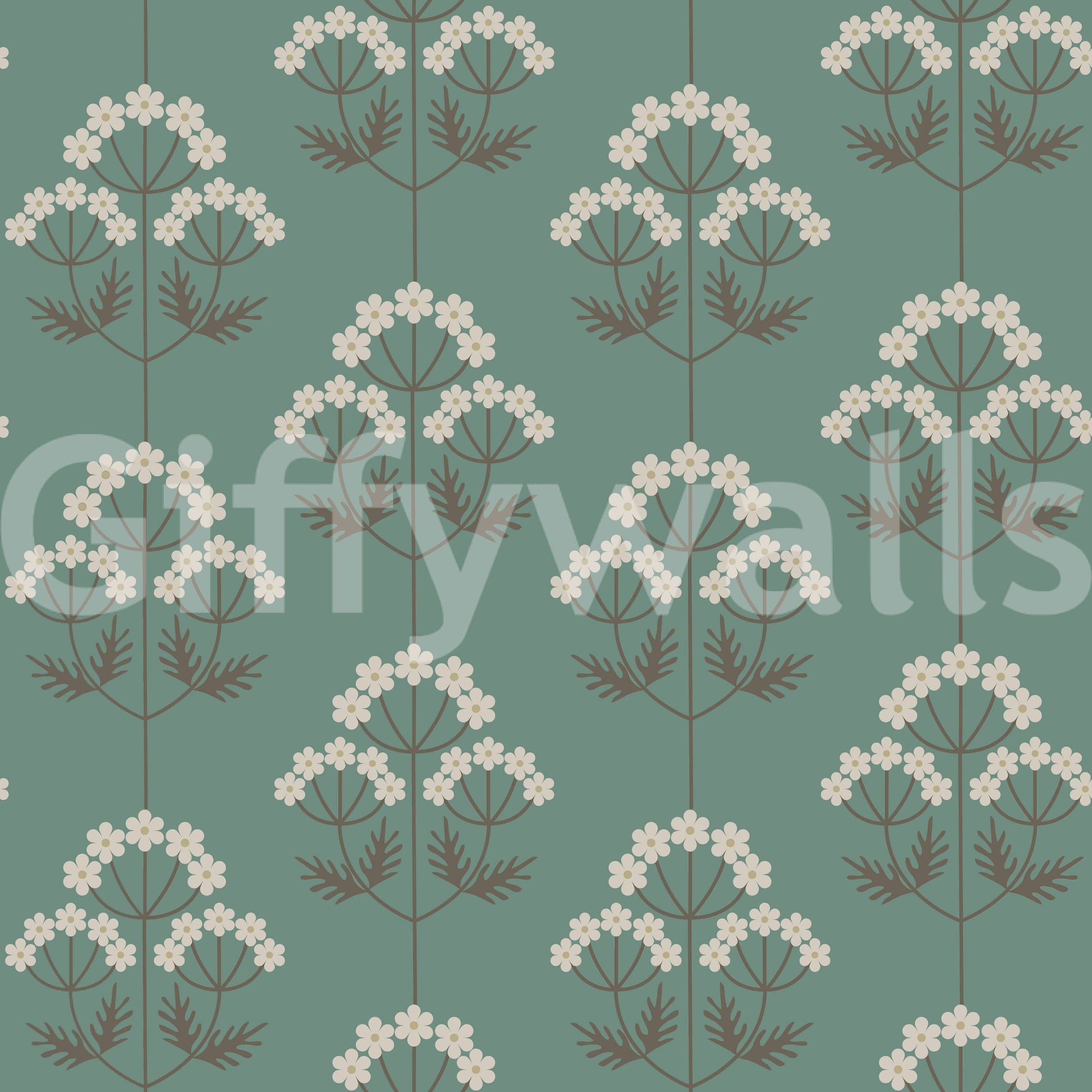 Retro Botanical charming wallpaper