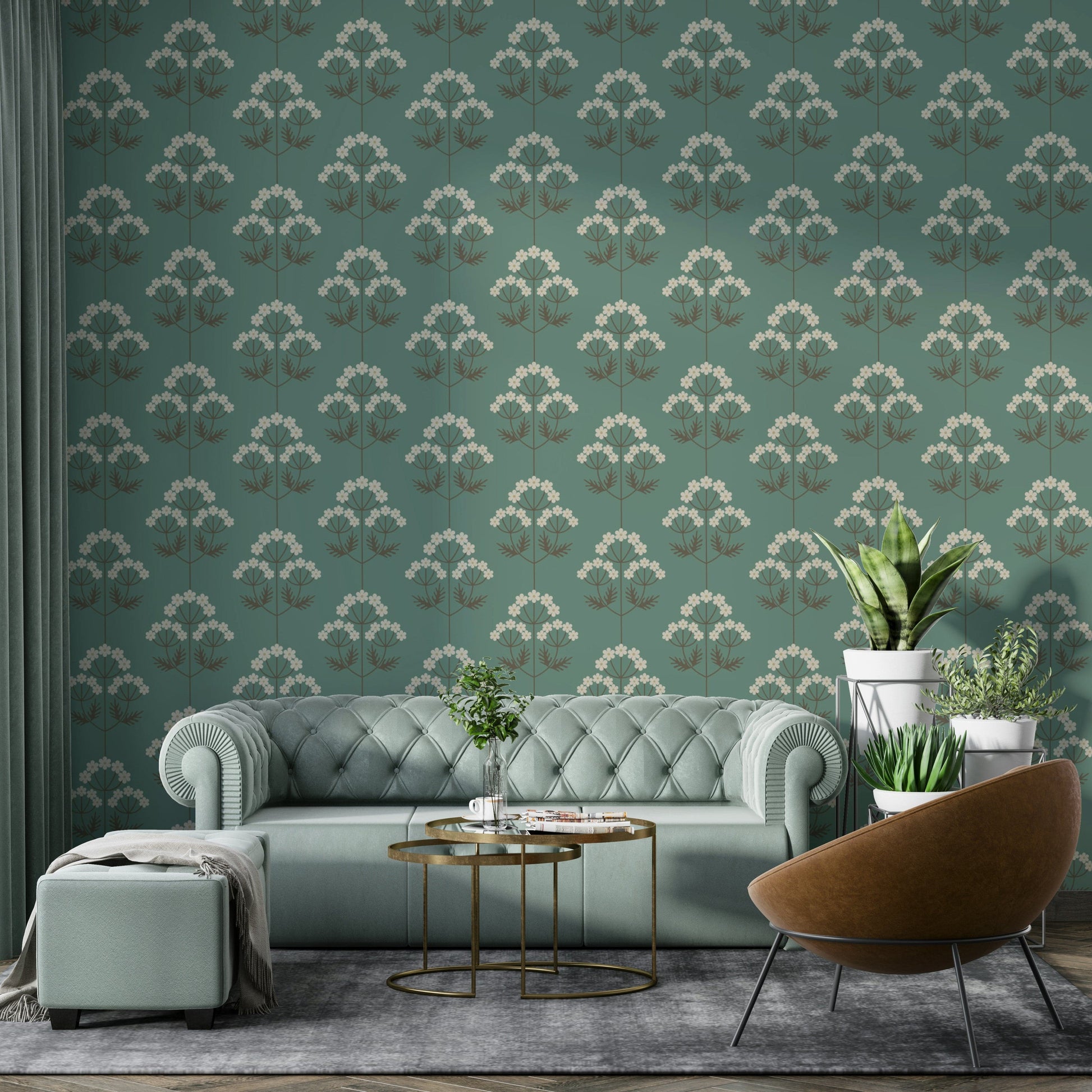 Retro Botanical playful wall mural