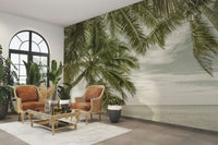 Wall mural showing Florida coast with retro text

