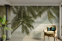 Calm ocean wallpaper with vintage travel look

