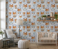 Sweet Fox Portrait Gallery wall mural nursery decor whimsical art