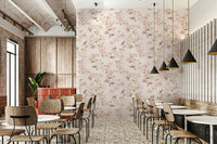 Vintage garden wallpaper with elegant botanical illustrations.

