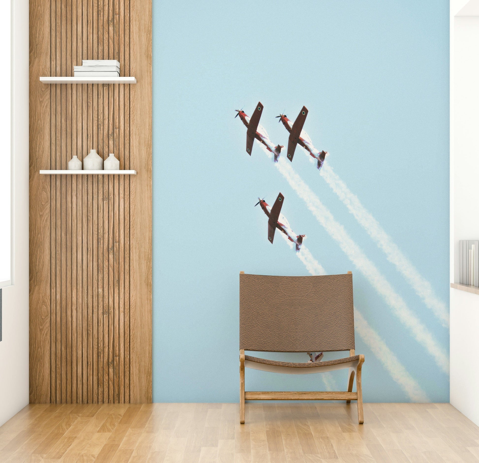 A serene historic aviation wall mural for your decor.

