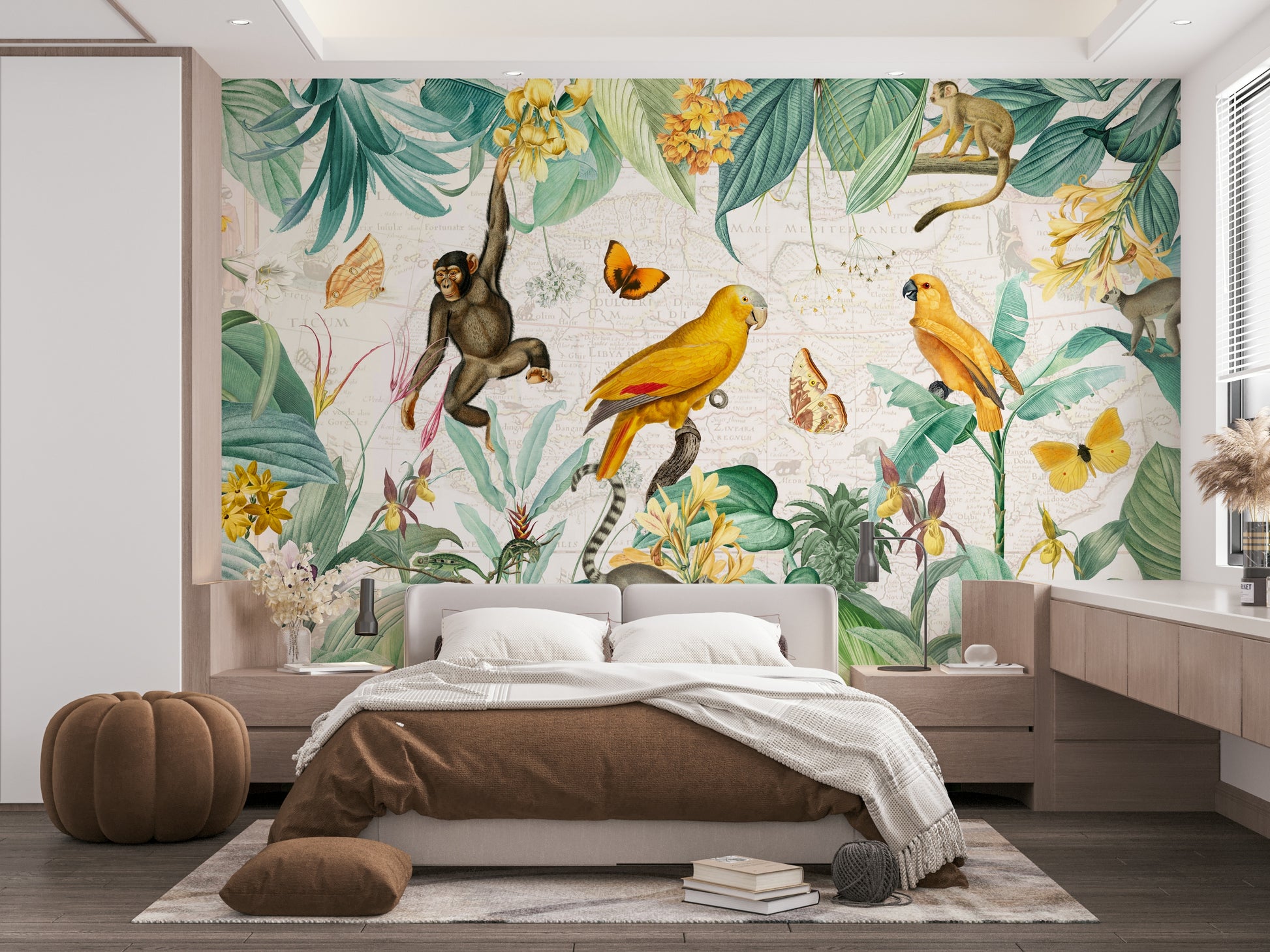 Nature-inspired wallpaper for living rooms

