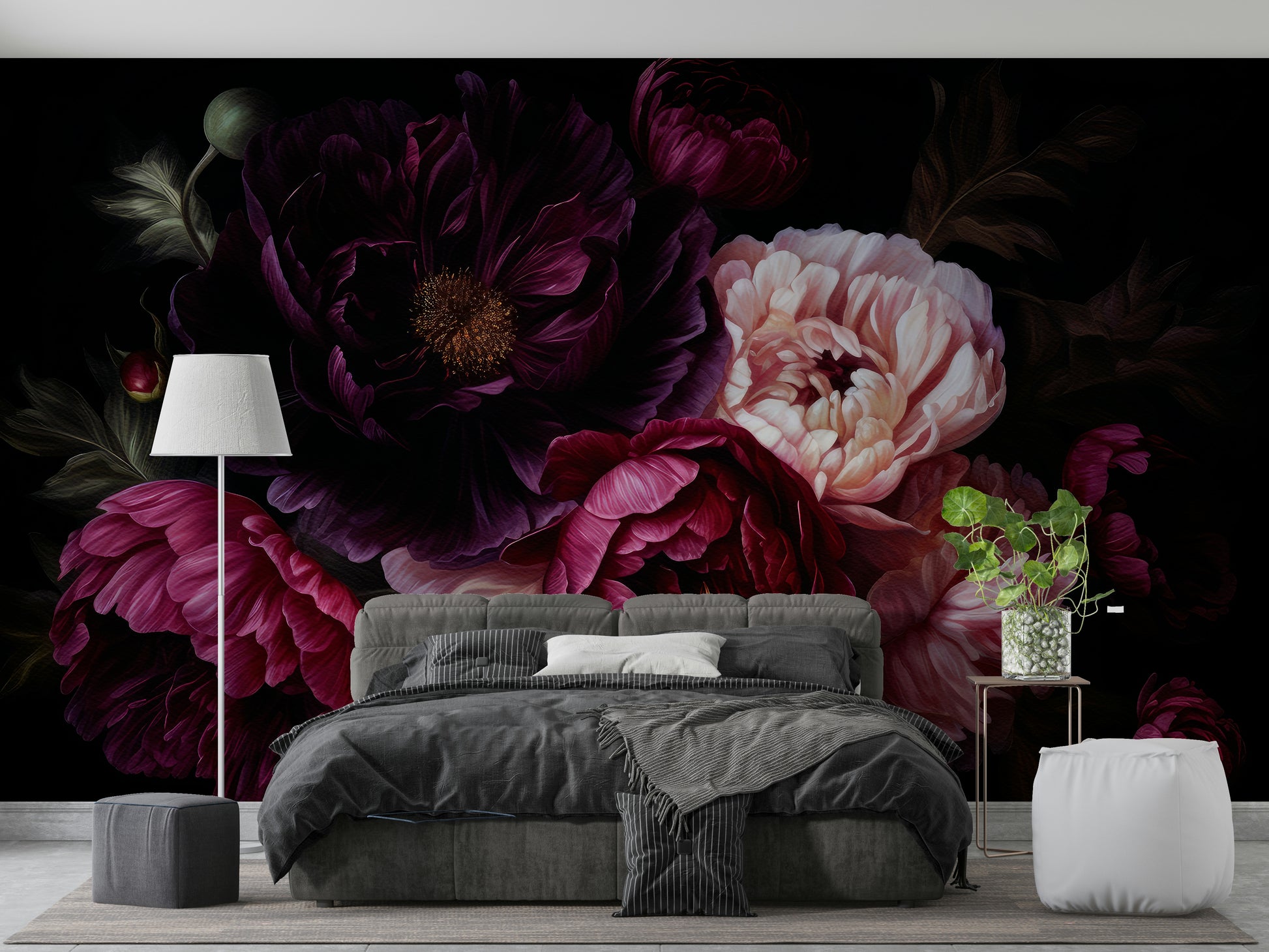 Dark floral wallpaper for walls

