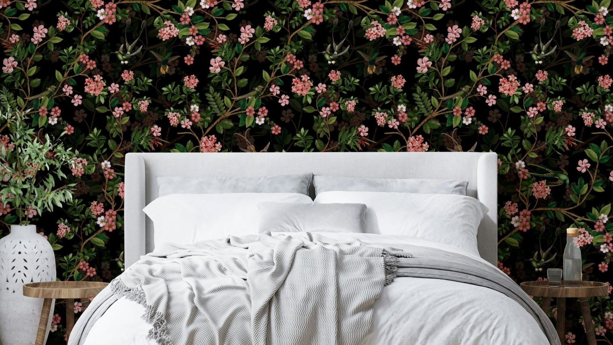 moonlit tropical foliage wallpaper

