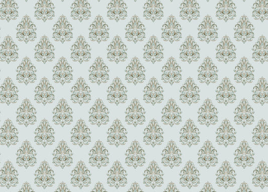 Vintage Damask Green Wallpaper Mural