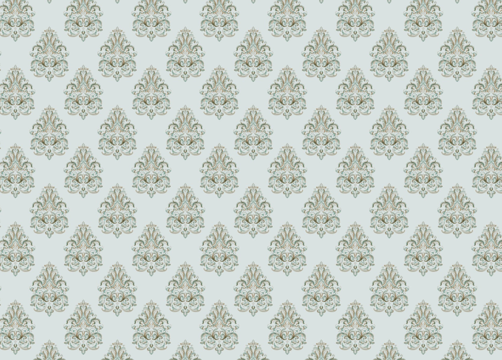 Vintage Damask Green Wallpaper Mural