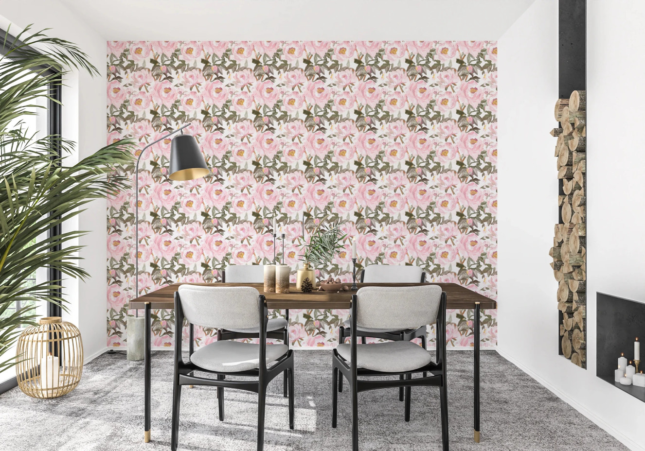 Vintage Oil Painted Pink Peonies with Soft Romantic Petals Wallpaper⁠