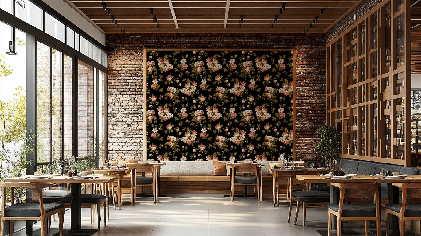 Subtle pink and lavender floral wallpaper design

