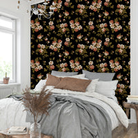 Vintage-inspired floral wallpaper for bedroom walls

