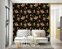 Elegant floral wallpaper for living rooms

