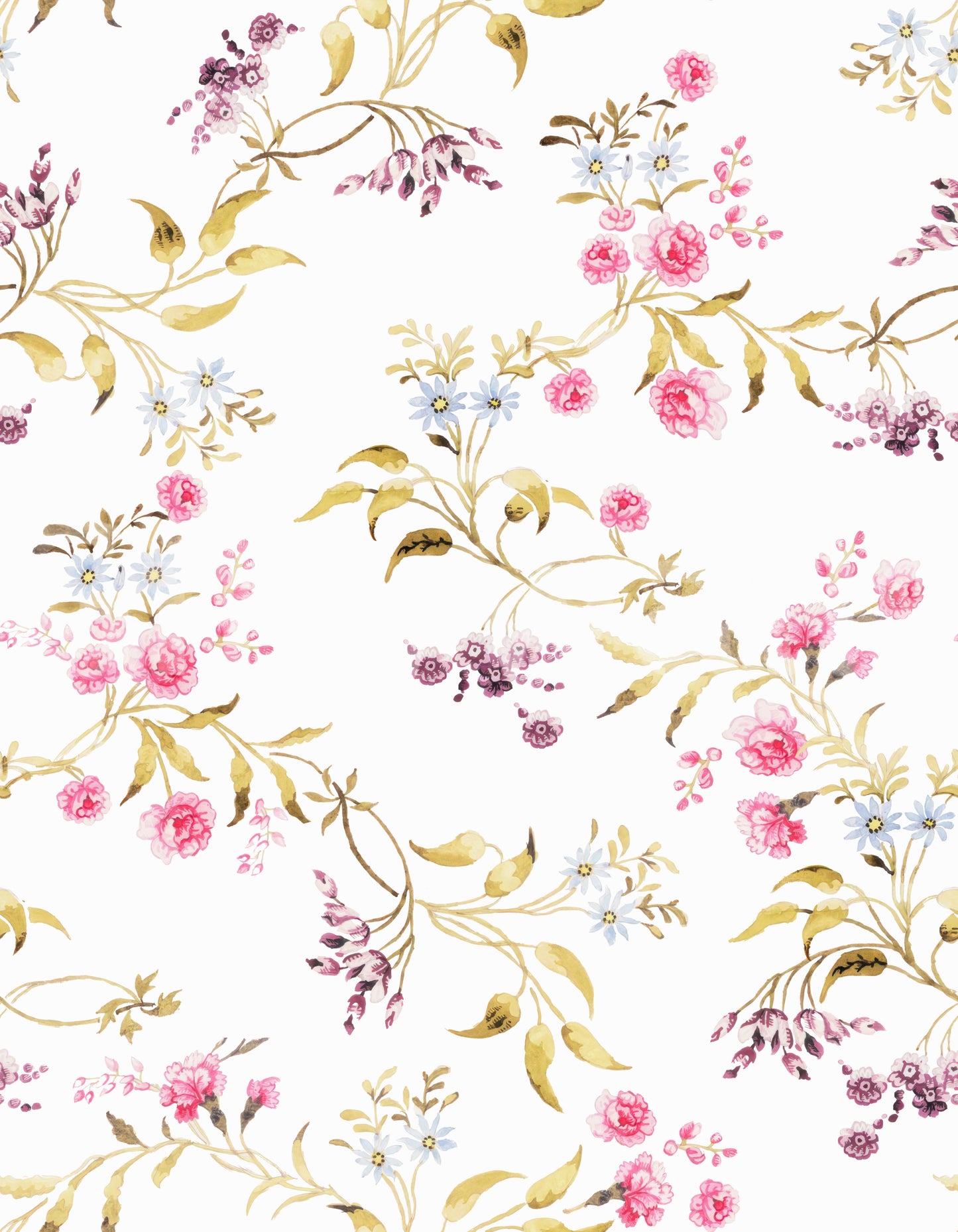 Timeless floral mural featuring traditional painted rose elements.

