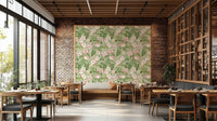 Elegant rose pattern wall mural for living room

