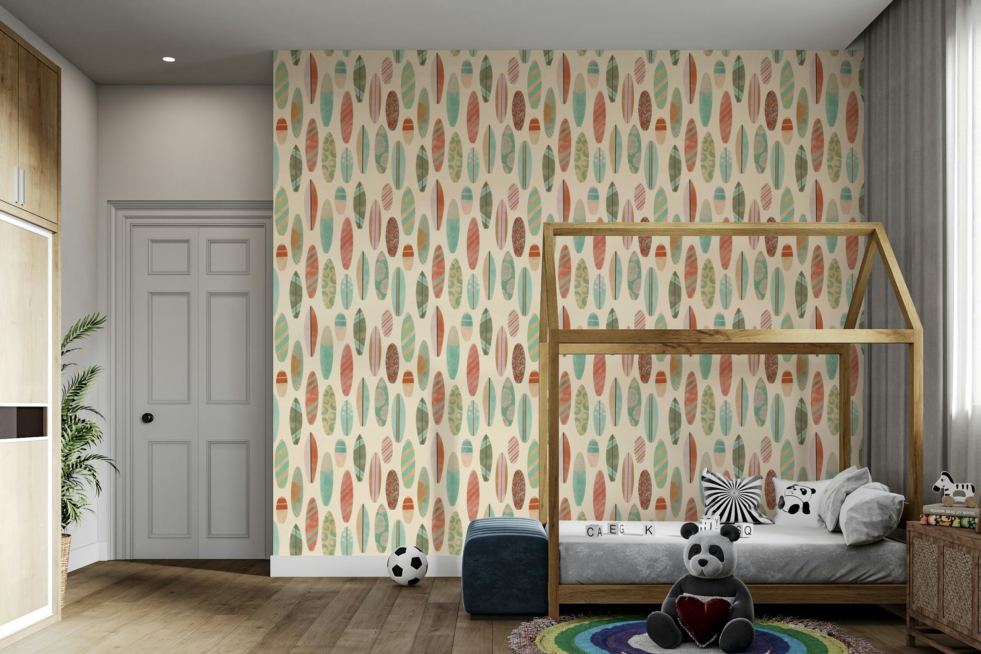 Surf-inspired wallpaper for coastal interiors


