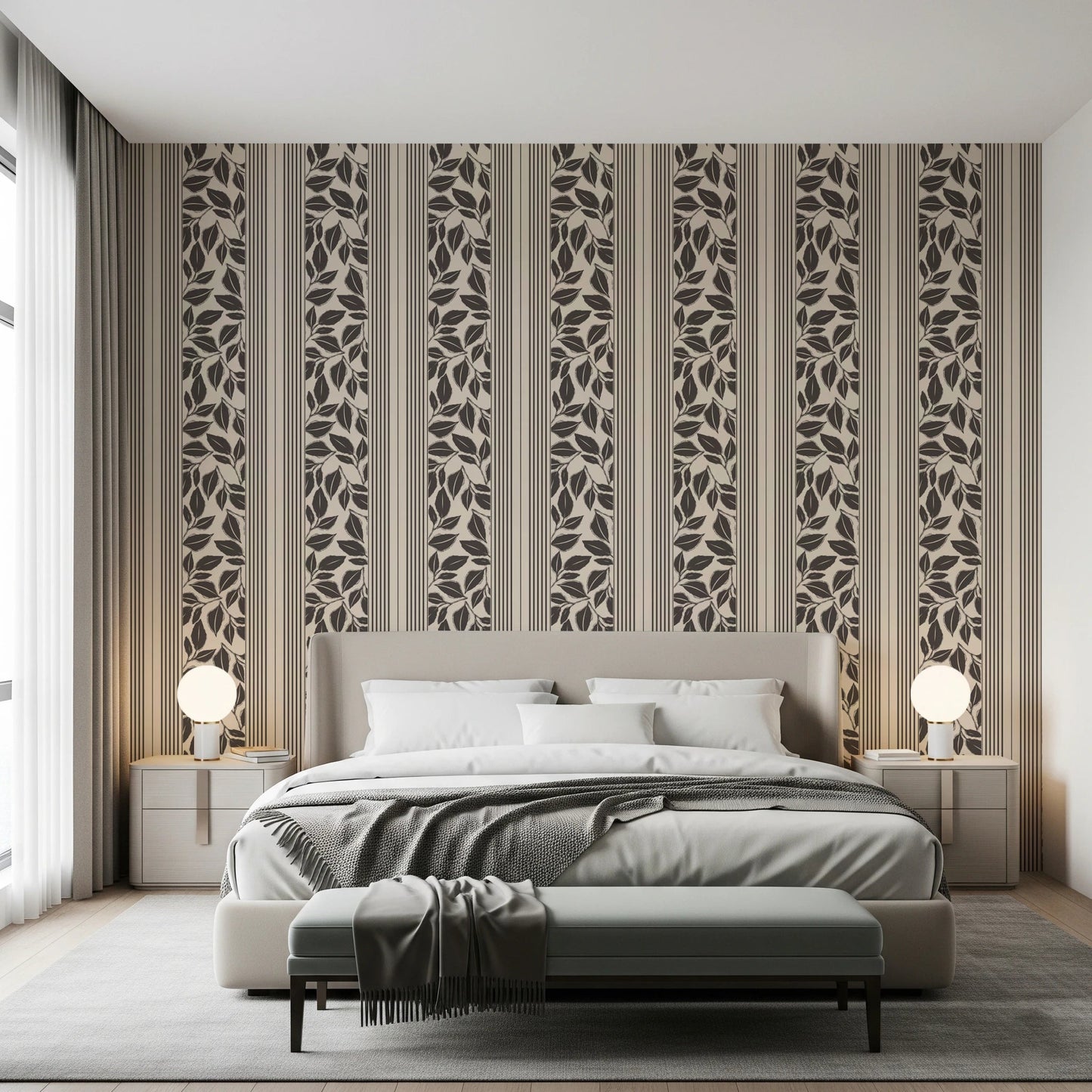 Vintage Trailing Foliage Cream Wallpaper⁠