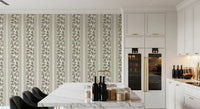 Vintage Trailing Foliage Olive Green Wallpaper⁠